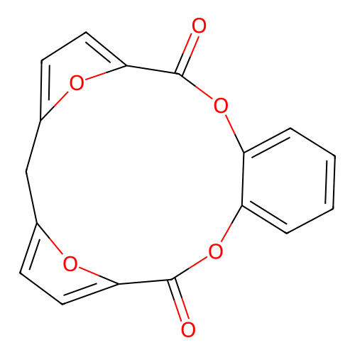 1,5,8,11-Tetraoxa-9,10-benzodifuro(2,1,5-a,m:2,1,5-d,e)cyclotrideca-9-ene-7,12-dione structure