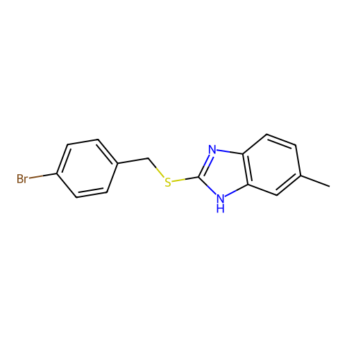 2-[(4-bromobenzyl)sulfanyl]-5-methyl-1H-benzimidazole structure