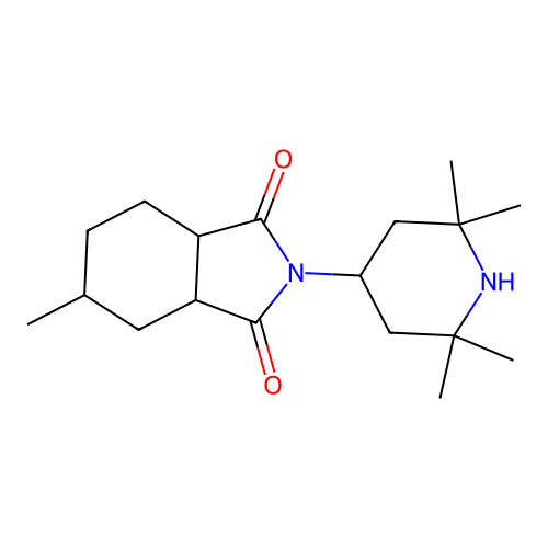 Hexahydro-4-methyl-N-(2,2,6,6-tetramethyl-4-piperidyl)phthalimide structure
