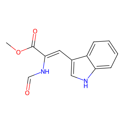 methyl 2-formamido-3-(1H-indol-3-yl)prop-2-enoate structure