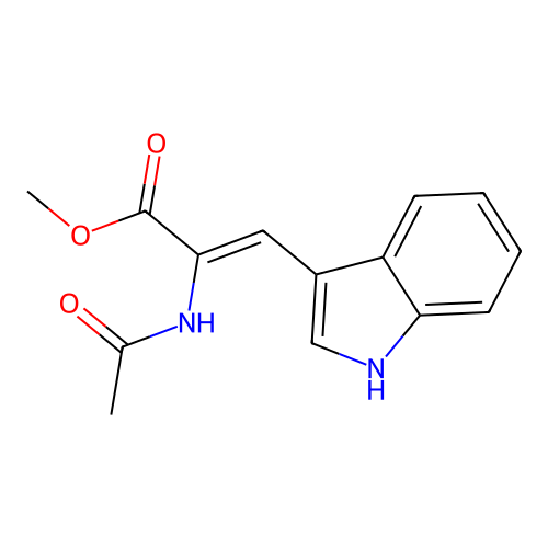 methyl 2-acetamido-3-(1H-indol-3-yl)prop-2-enoate structure
