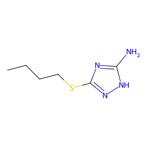 3-(butylthio)-1H-1,2,4-triazol-5-amine structure