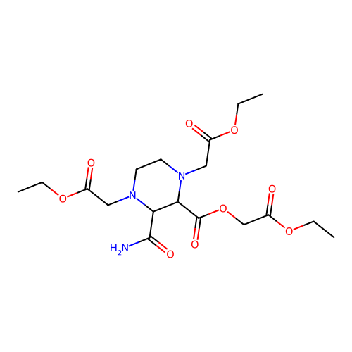 (2-ethoxy-2-oxoethyl) 3-carbamoyl-1,4-bis(2-ethoxy-2-oxoethyl)piperazine-2-carboxylate structure