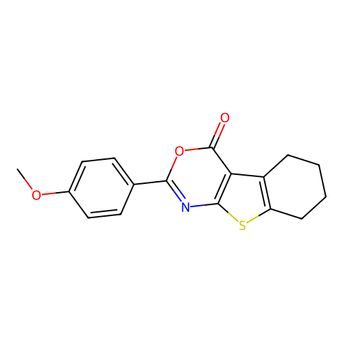 2-(4-methoxyphenyl)-5,6,7,8-tetrahydro-4H-[1]benzothieno[2,3-d][1,3]oxazin-4-one structure