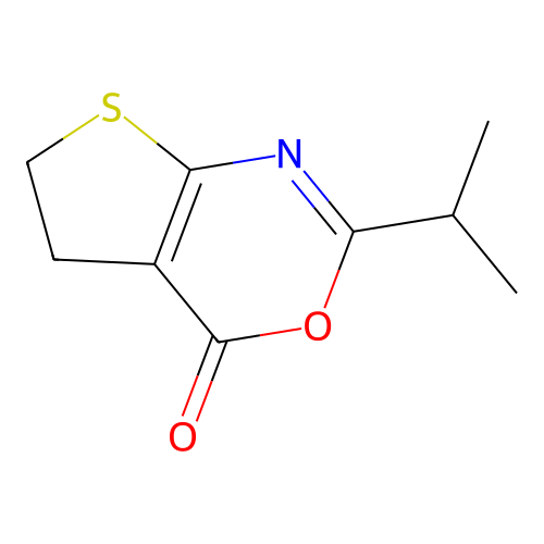2-Isopropyl-5,6-dihydro-4H-thieno(2,3-d)(1,3)oxazin-4-one structure