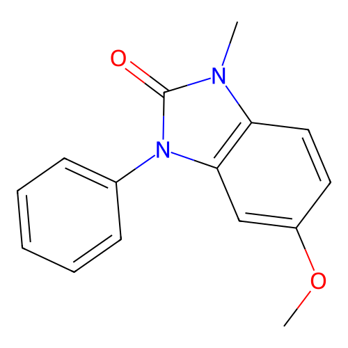 2H-Benzimidazol-2-one, 1,3-dihydro-5-methoxy-1-methyl-3-phenyl- structure