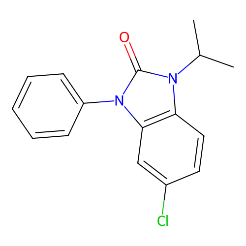 2H-Benzimidazol-2-one, 1,3-dihydro-5-chloro-1-(1-methylethyl)-3-phenyl- structure