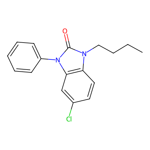 2H-Benzimidazol-2-one, 1,3-dihydro-1-butyl-5-chloro-3-phenyl- structure