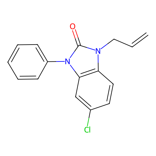 2H-Benzimidazol-2-one, 1,3-dihydro-5-chloro-3-phenyl-1-(2-propenyl)- structure