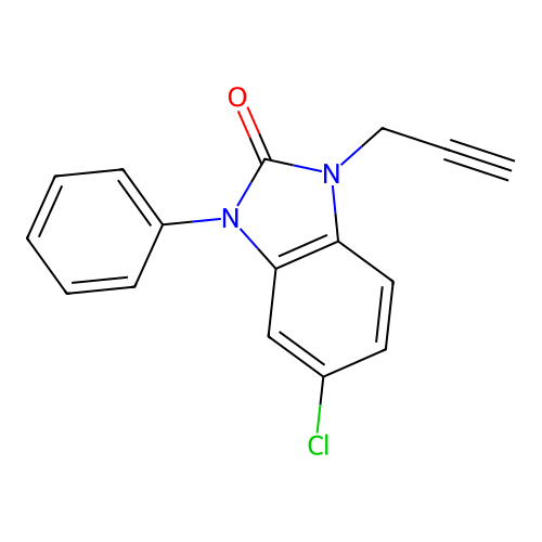 2H-Benzimidazol-2-one, 1,3-dihydro-5-chloro-3-phenyl-1-(2-propynyl)- structure