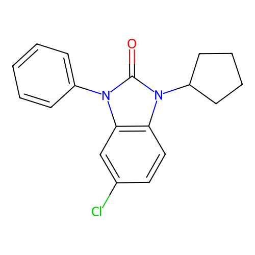 2H-Benzimidazol-2-one, 1,3-dihydro-5-chloro-1-cyclopentyl-3-phenyl- structure