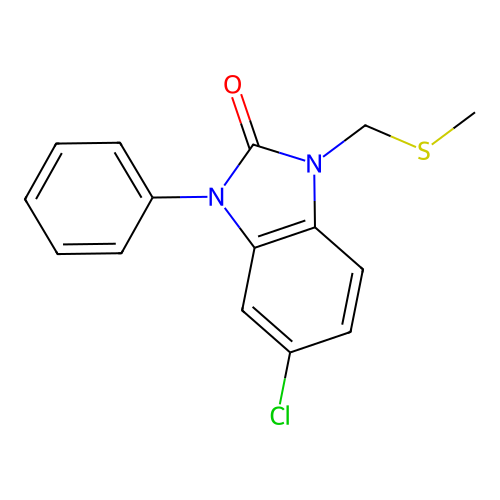 2H-Benzimidazol-2-one, 1,3-dihydro-5-chloro-1-((methylthio)methyl)-3-phenyl- structure