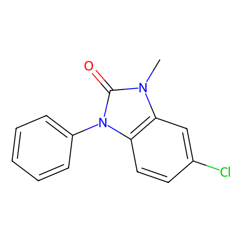2H-Benzimidazol-2-one, 1,3-dihydro-5-chloro-3-methyl-1-phenyl- structure