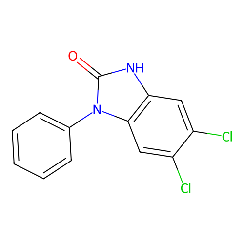 2H-Benzimidazol-2-one, 1,3-dihydro-5,6-dichloro-1-phenyl- structure