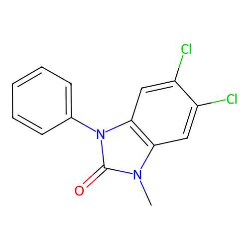 2H-Benzimidazol-2-one, 1,3-dihydro-5,6-dichloro-1-methyl-3-phenyl- structure
