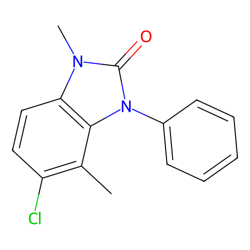 2H-Benzimidazol-2-one, 1,3-dihydro-5-chloro-1,4-dimethyl-3-phenyl- structure
