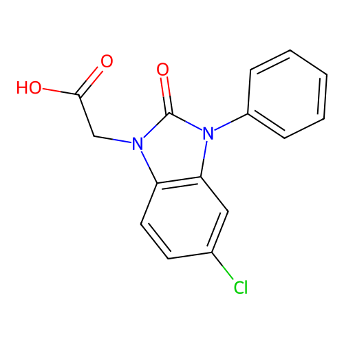 1H-Benzimidazole-1-acetic acid, 2,3-dihydro-5-chloro-2-oxo-3-phenyl- structure