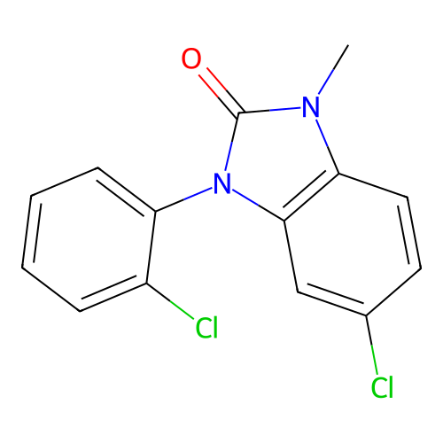 2H-Benzimidazol-2-one, 1,3-dihydro-5-chloro-3-(2-chlorophenyl)-1-methyl- structure
