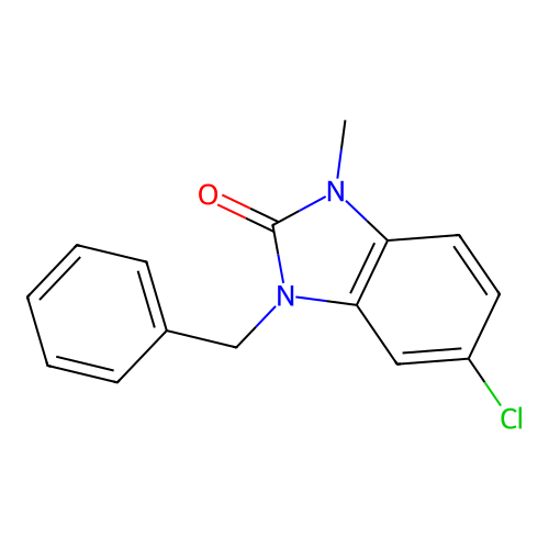 2H-Benzimidazol-2-one, 1,3-dihydro-5-chloro-1-methyl-3-(phenylmethyl)- structure