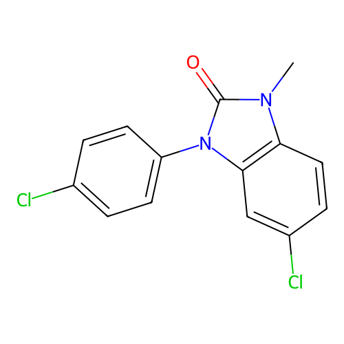 2H-Benzimidazol-2-one, 1,3-dihydro-5-chloro-3-(4-chlorophenyl)-1-methyl- structure