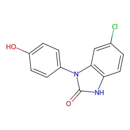 2H-Benzimidazol-2-one, 1,3-dihydro-6-chloro-1-(4-hydroxyphenyl)- structure