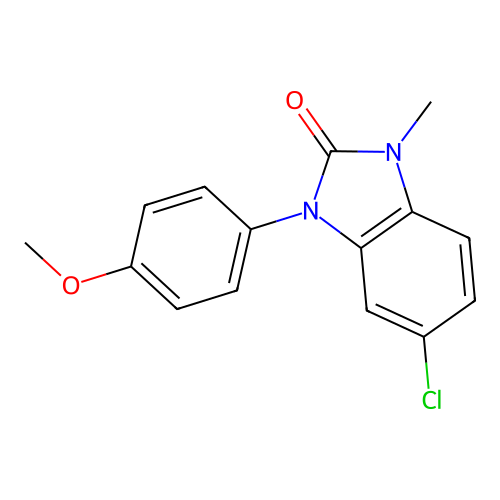 2H-Benzimidazol-2-one, 1,3-dihydro-5-chloro-3-(4-methoxyphenyl)-1-methyl- structure