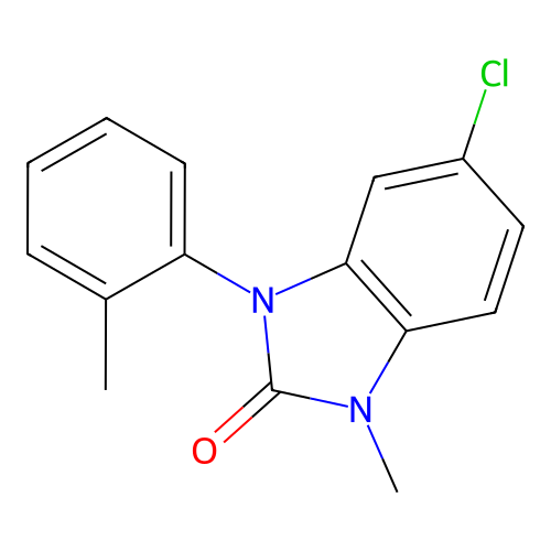 2H-Benzimidazol-2-one, 1,3-dihydro-5-chloro-3-(2-methylphenyl)-1-methyl- structure