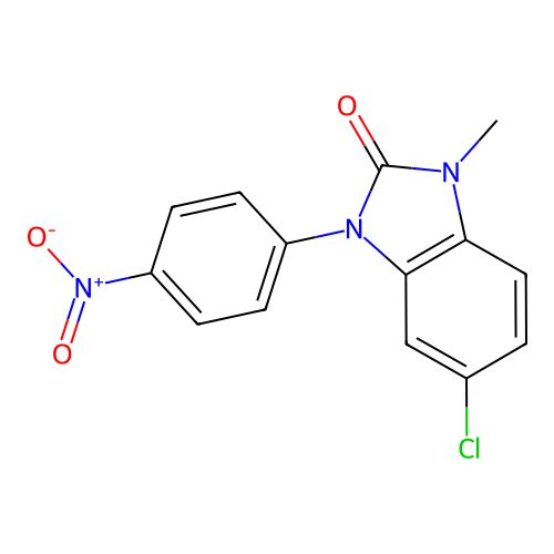 2H-Benzimidazol-2-one, 1,3-dihydro-5-chloro-1-methyl-3-(4-nitrophenyl)- structure