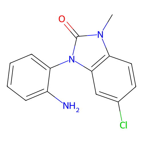 2H-Benzimidazol-2-one, 1,3-dihydro-3-(2-aminophenyl)-5-chloro-1-methyl- structure