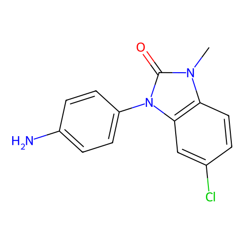 2H-Benzimidazol-2-one, 1,3-dihydro-3-(4-aminophenyl)-5-chloro-1-methyl- structure