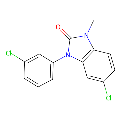 2H-Benzimidazol-2-one, 1,3-dihydro-5-chloro-3-(3-chlorophenyl)-1-methyl- structure