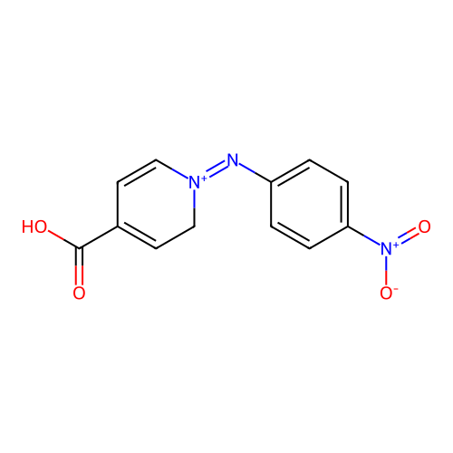 1-(4-nitrophenyl)imino-2H-pyridin-1-ium-4-carboxylic acid structure