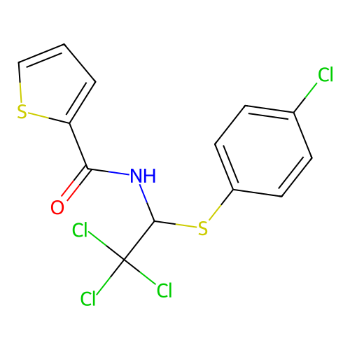 N-{2,2,2-trichloro-1-[(4-chlorophenyl)sulfanyl]ethyl}thiophene-2-carboxamide structure