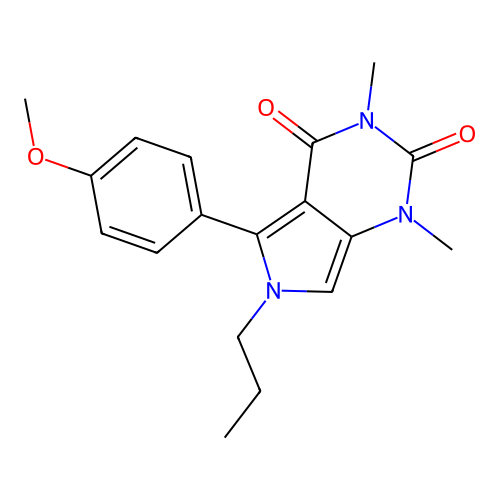 5-(4-methoxyphenyl)-1,3-dimethyl-6-propyl-1H-pyrrolo[3,4-d]pyrimidine-2,4(3H,6H)-dione structure
