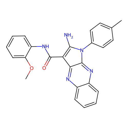 2-amino-N-(2-methoxyphenyl)-1-(4-methylphenyl)-1H-pyrrolo[2,3-b]quinoxaline-3-carboxamide structure
