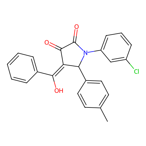 (4E)-1-(3-chlorophenyl)-4-[hydroxy(phenyl)methylidene]-5-(4-methylphenyl)pyrrolidine-2,3-dione structure