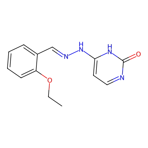 4-[(2E)-2-(2-ethoxybenzylidene)hydrazinyl]pyrimidin-2(1H)-one structure