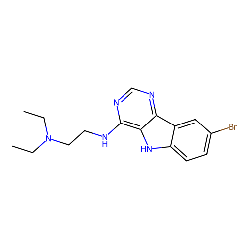 N'-(8-bromo-5H-pyrimido[5,4-b]indol-4-yl)-N,N-diethylethane-1,2-diamine structure