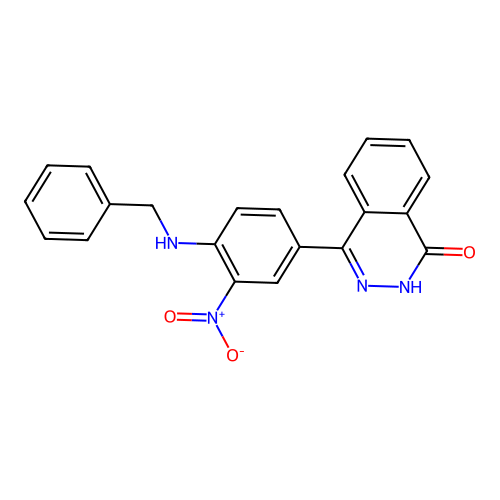 4-(4-(benzylamino)-3-nitrophenyl)phthalazin-1(2H)-one structure