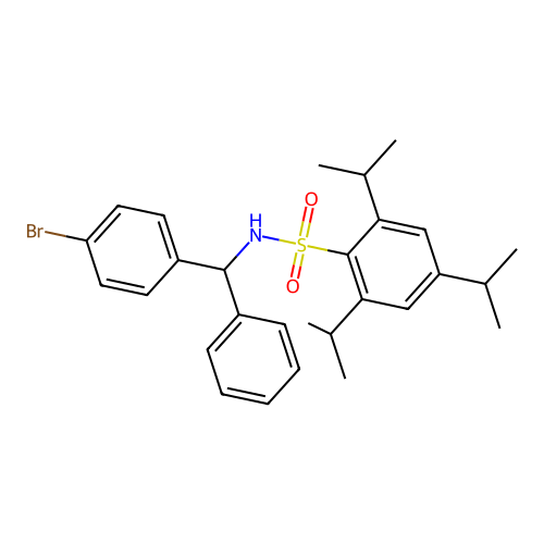 N-[(4-bromophenyl)(phenyl)methyl]-2,4,6-tri(propan-2-yl)benzenesulfonamide structure