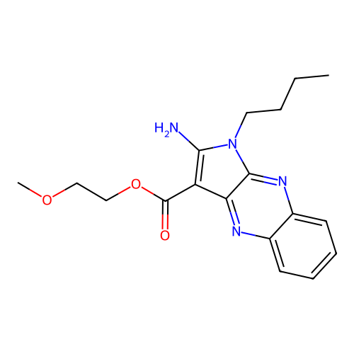 2-methoxyethyl 2-amino-1-butyl-1H-pyrrolo[2,3-b]quinoxaline-3-carboxylate structure