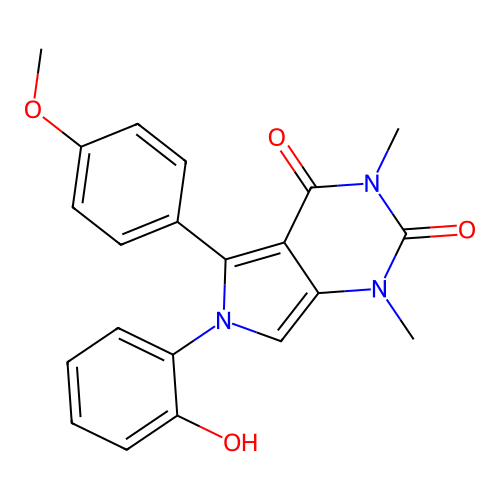 6-(2-hydroxyphenyl)-5-(4-methoxyphenyl)-1,3-dimethyl-1H-pyrrolo[3,4-d]pyrimidine-2,4(3H,6H)-dione structure
