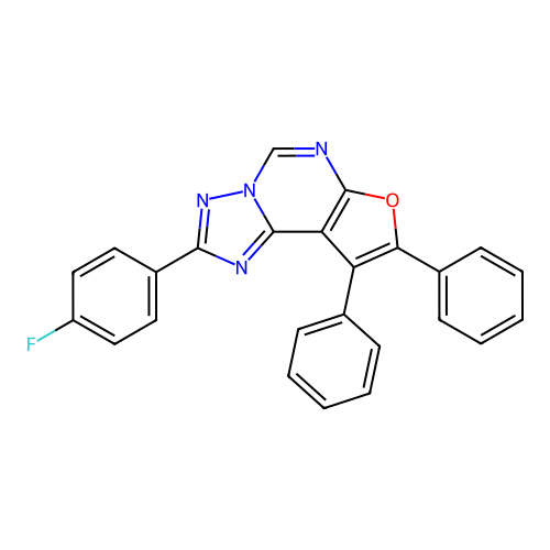 2-(4-Fluorophenyl)-8,9-diphenylfuro[3,2-e][1,2,4]triazolo[1,5-c]pyrimidine structure