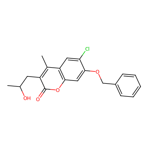 7-(benzyloxy)-6-chloro-3-(2-hydroxypropyl)-4-methyl-2H-chromen-2-one structure