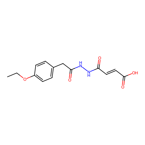 (E)-4-[2-[2-(4-ethoxyphenyl)acetyl]hydrazinyl]-4-oxobut-2-enoic acid structure