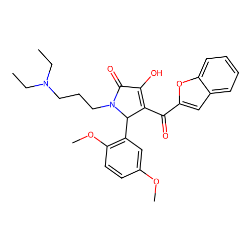 4-(benzo[d]furan-2-ylcarbonyl)-1-[3-(diethylamino)propyl]-5-(2,5-dimethoxyphen yl)-3-hydroxy-3-pyrrolin-2-one structure
