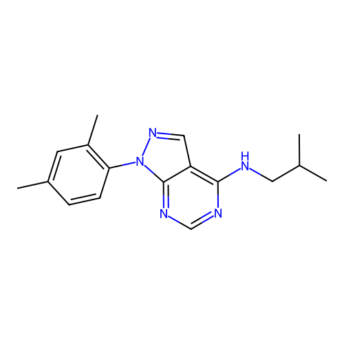 1-(2,4-dimethylphenyl)-N-(2-methylpropyl)-1H-pyrazolo[3,4-d]pyrimidin-4-amine structure