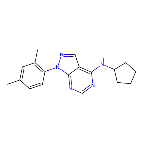 [1-(2,4-Dimethylphenyl)pyrazolo[4,5-e]pyrimidin-4-yl]cyclopentylamine structure