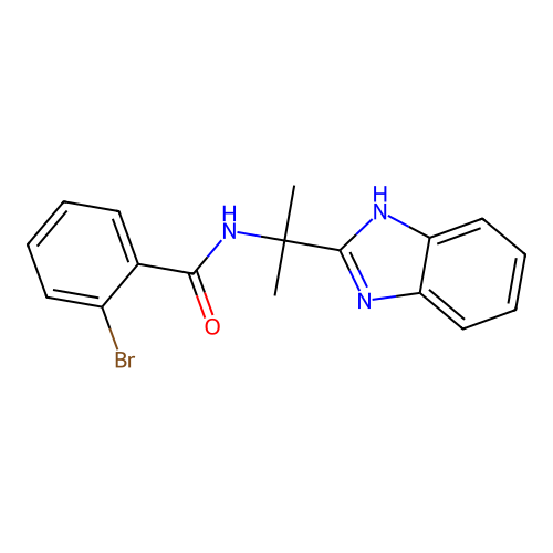 N-[2-(1H-benzimidazol-2-yl)propan-2-yl]-2-bromobenzamide structure