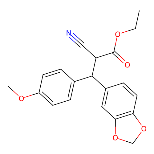 Ethyl 3-(1,3-benzodioxol-5-yl)-2-cyano-3-(4-methoxyphenyl)propanoate structure